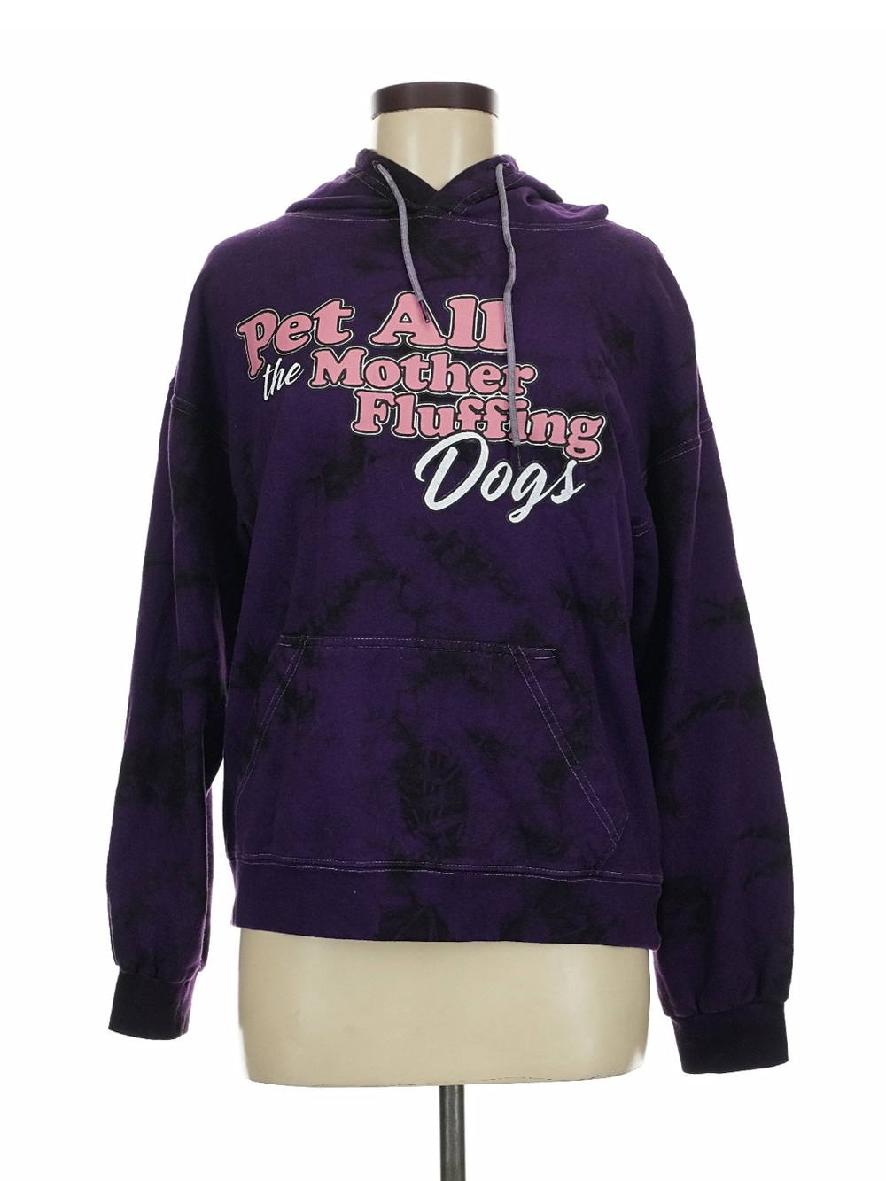 Graphic Hooded Sweatshirt - Purple "Pet All the Mother Fluffing Dogs"